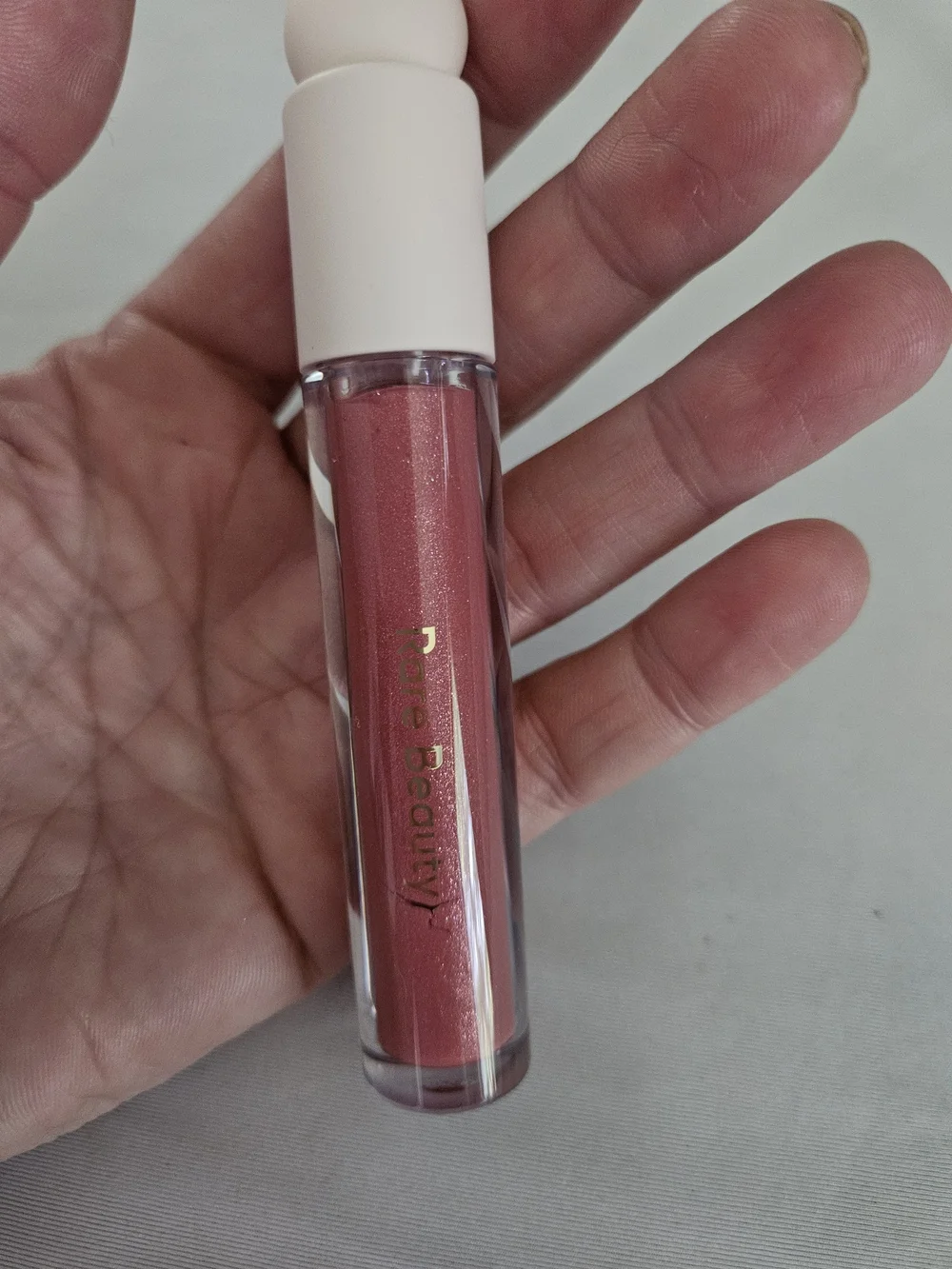Rare Beauty Metallic Rose Lip Gloss - Positive Light in Glimmer